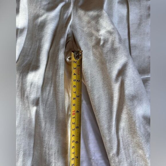 WORTHINGTON Ivory Linen blend wide palazzo cargo pants sz 10 - Picture 8 of 12